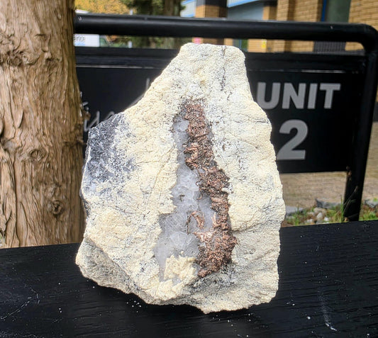 Natural Native Silver within Calcite Vein | Collectors Mineral Specimen #8