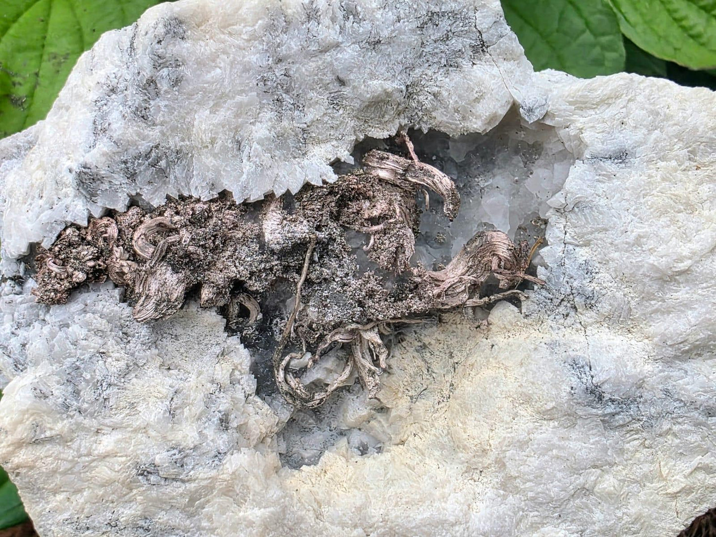 Natural Native Wire Silver in Calcite Cavity | Collectors Mineral Specimen #4