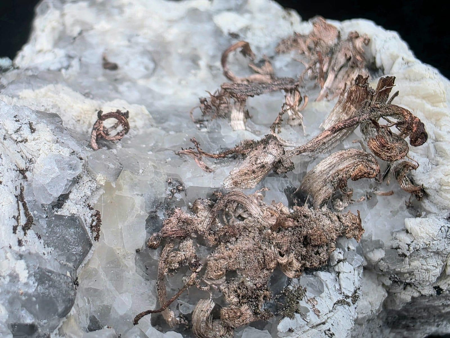 Natural Native Silver Crystal On Calcite | Collectors Mineral Specimen #2