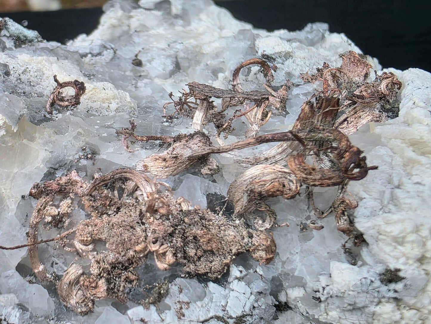 Natural Native Silver Crystal On Calcite | Collectors Mineral Specimen #2