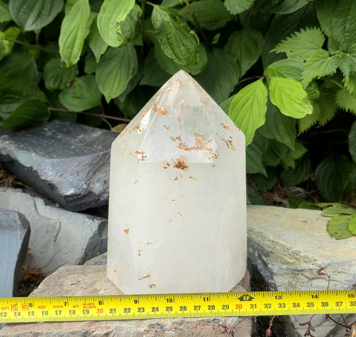 Large Copper inclusion Quartz Crystal Prism Tower 2.62KG  (#DP)