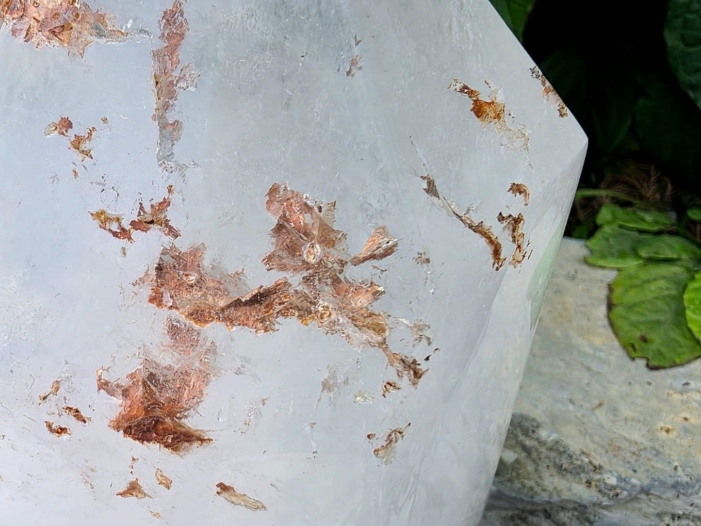 Large Copper inclusion Quartz Crystal Prism Tower 2.62KG  (#DP)