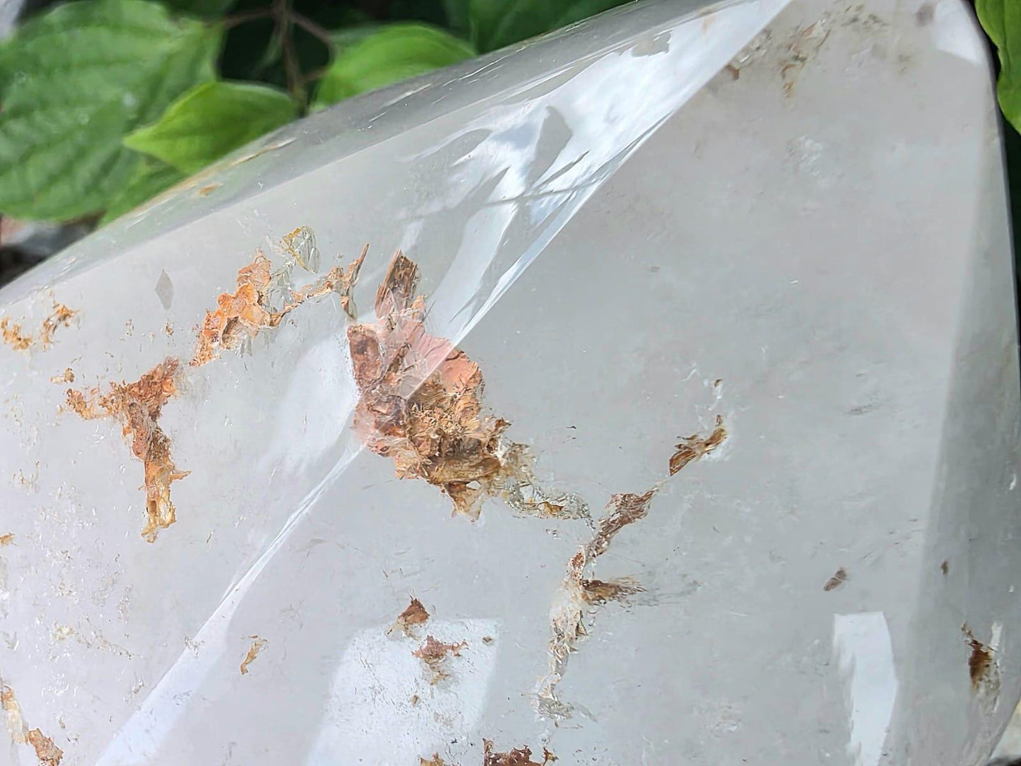 Large Copper inclusion Quartz Crystal Prism Tower 2.62KG  (#DP)