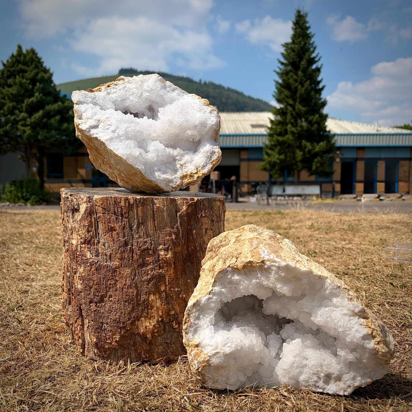 XL Quartz Crystal Geode Pair 13.6kg #5