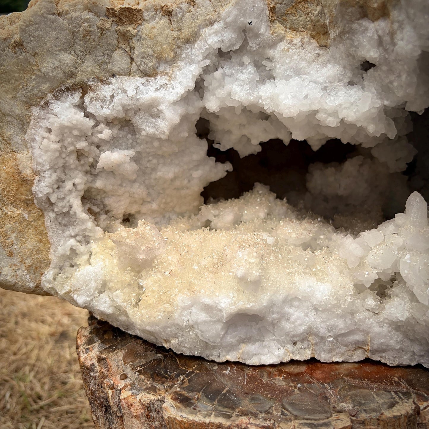 XL Quartz Crystal with Calcite Geode Pair 22.05kg #4