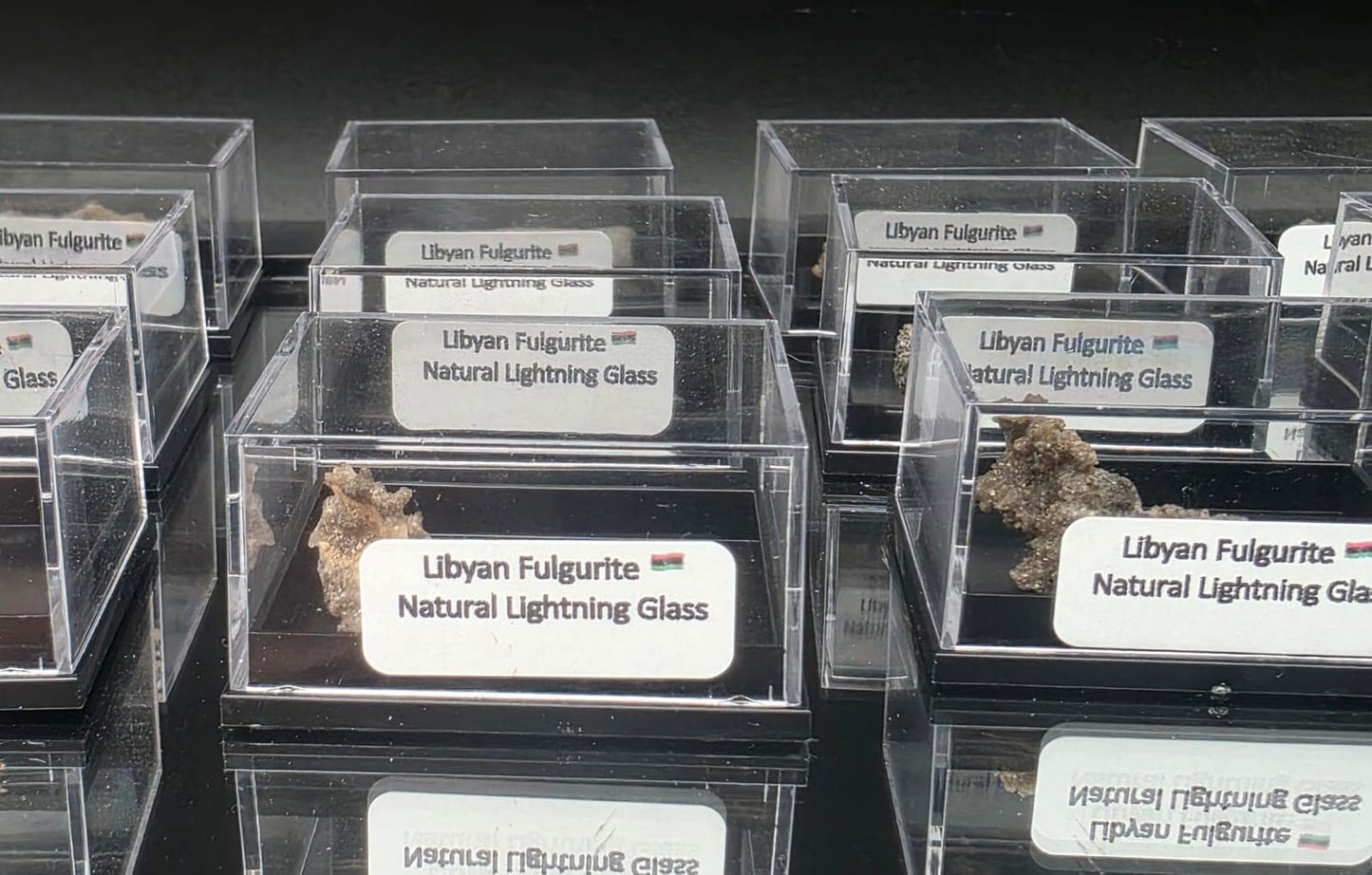 Small Fulgurite Collector Specimen in Display Case - Petrified Lightning Stone Glass from Algeria Desert