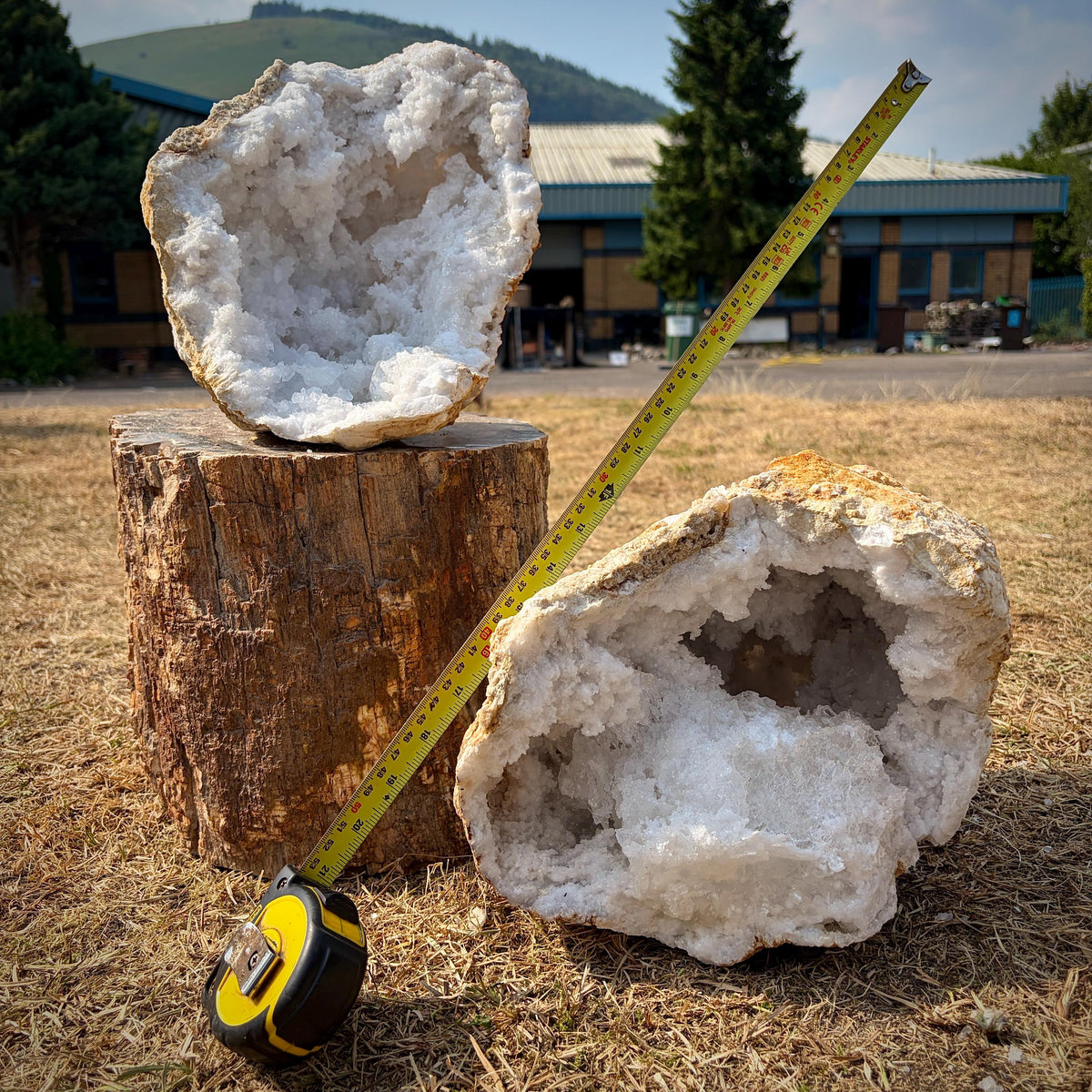 XL Quartz & Selenite Crystal Geode Pair 16kg #11