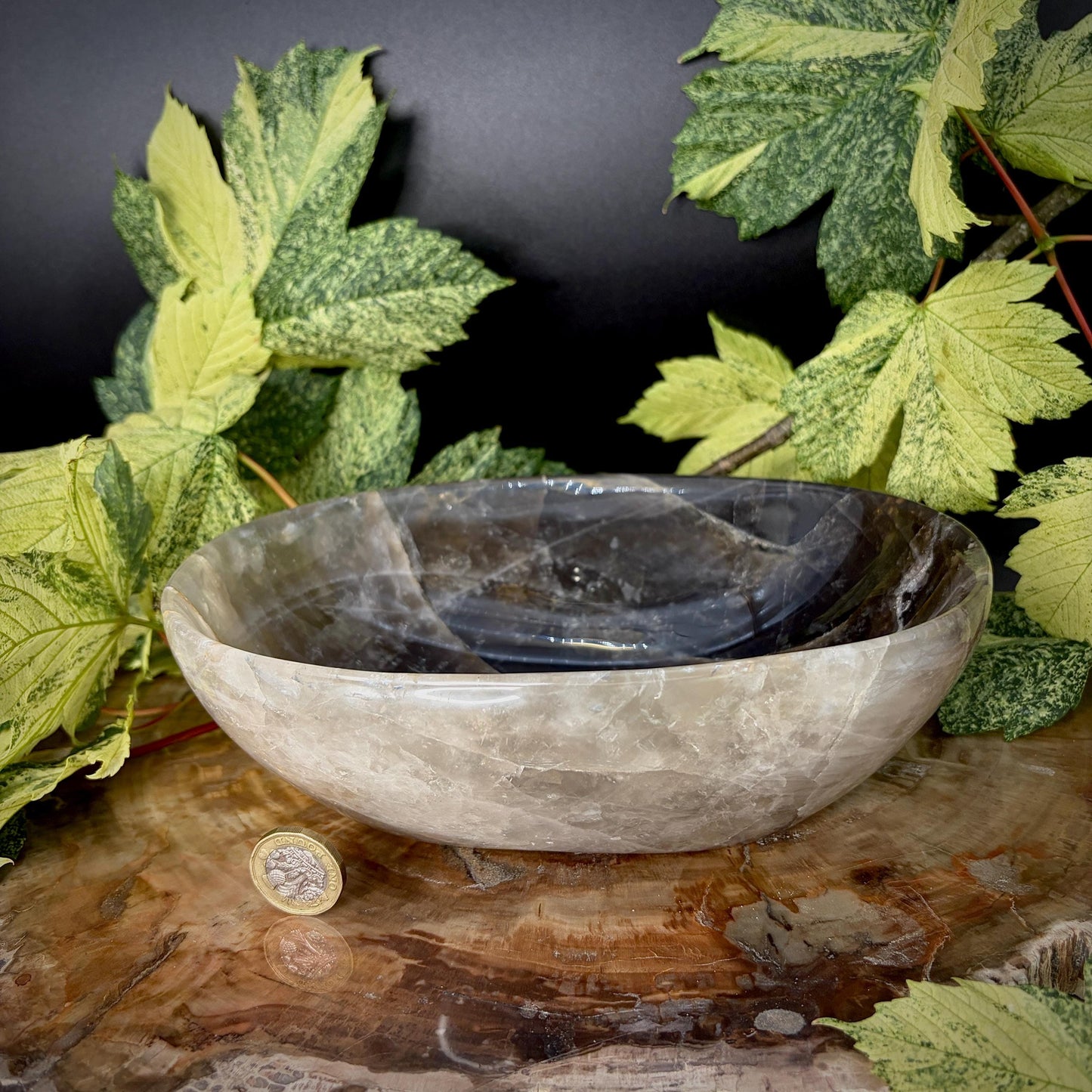 Smoky Quartz Crystal Bowl | Hand Carved & Polished | Crystal Home Décor | 1.4kg #4