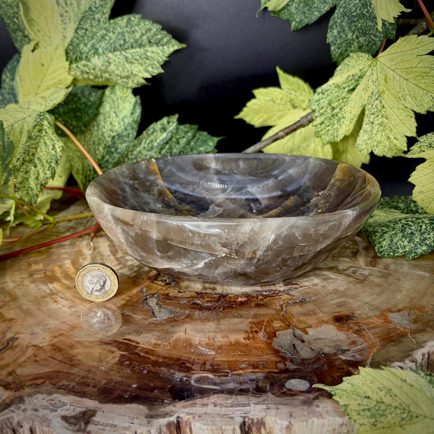 Smoky Quartz Crystal Bowl | Hand Carved & Polished | Crystal Home Décor | 988g #5