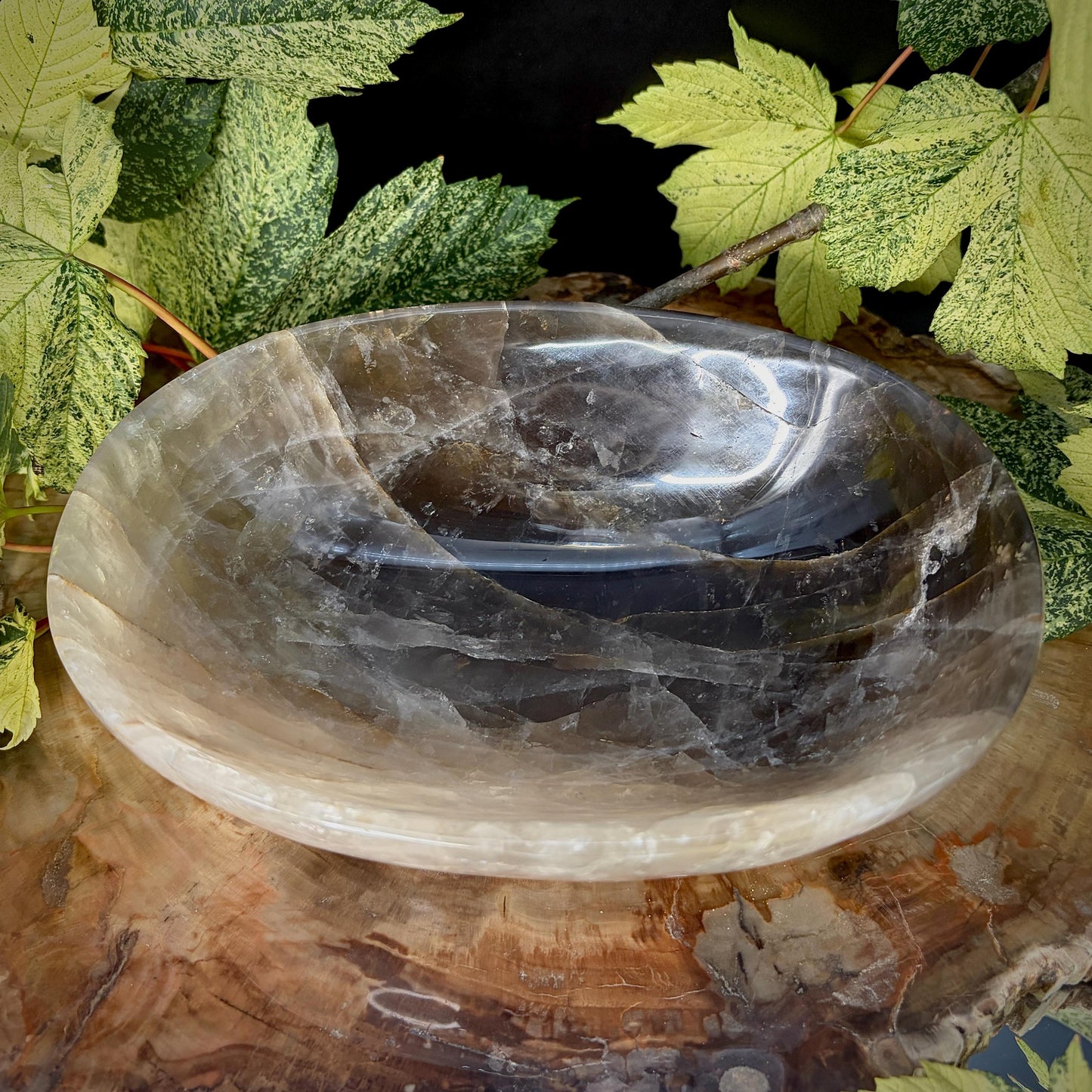 Smoky Quartz Crystal Bowl | Hand Carved & Polished | Crystal Home Décor | 1.4kg #4
