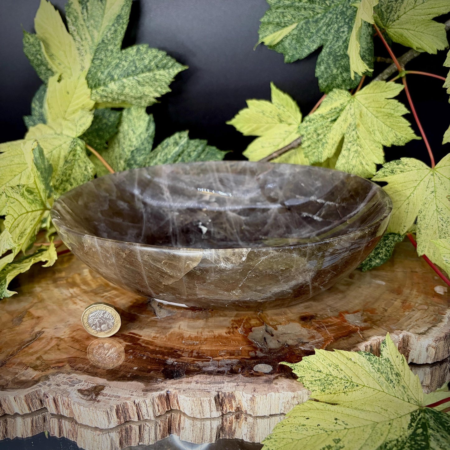 Smoky Quartz Crystal Bowl | Hand Carved & Polished | Crystal Home Décor | 1.7kg #3