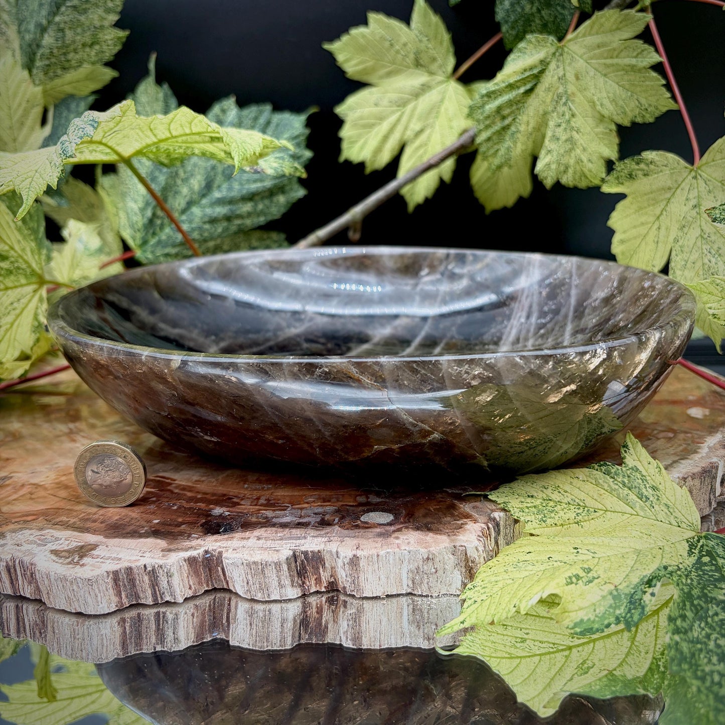 Smoky Quartz Crystal Bowl | Hand Carved & Polished | Crystal Home Décor | 1.73kg #1