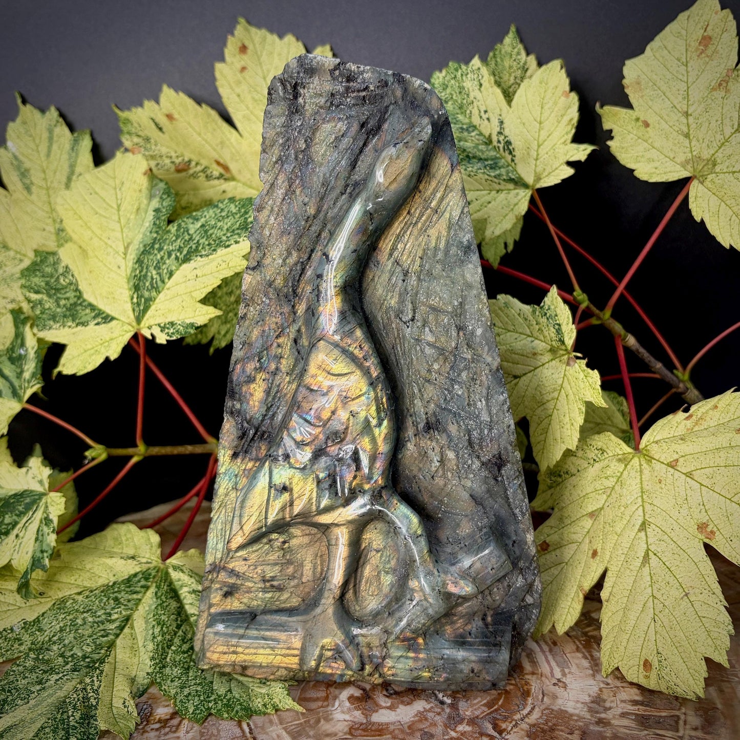 Labradorite Heron Bird Crystal Carving  | 2.7kg