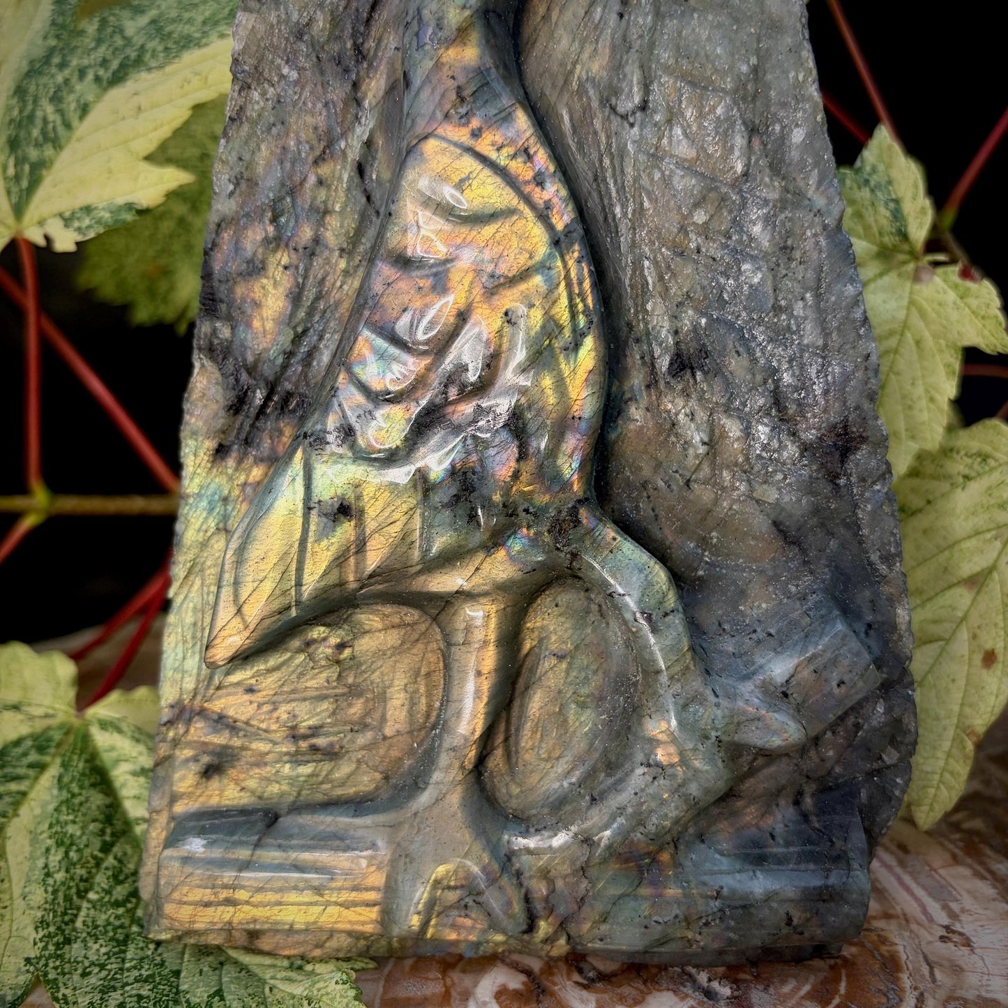 Labradorite Heron Bird Crystal Carving  | 2.7kg