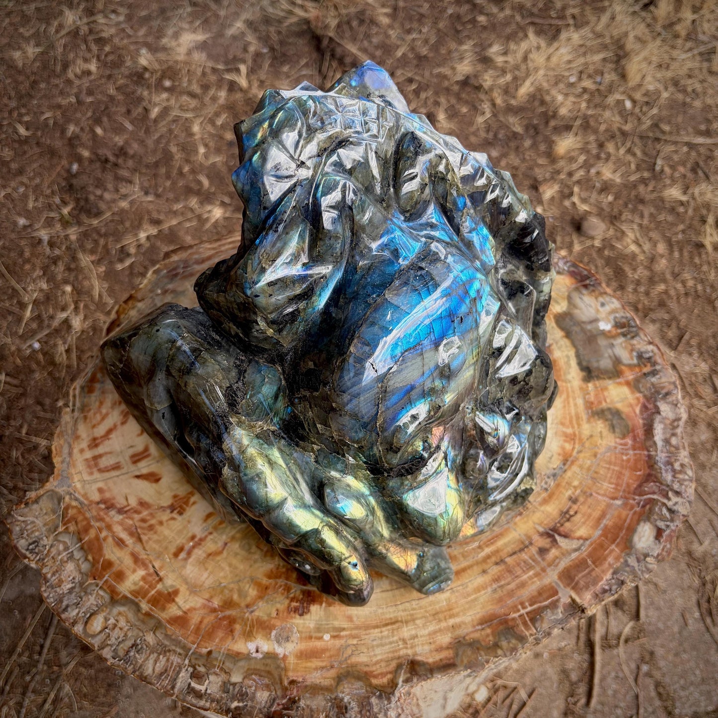 XL Labradorite Buddha Crystal Carving  | 8kg