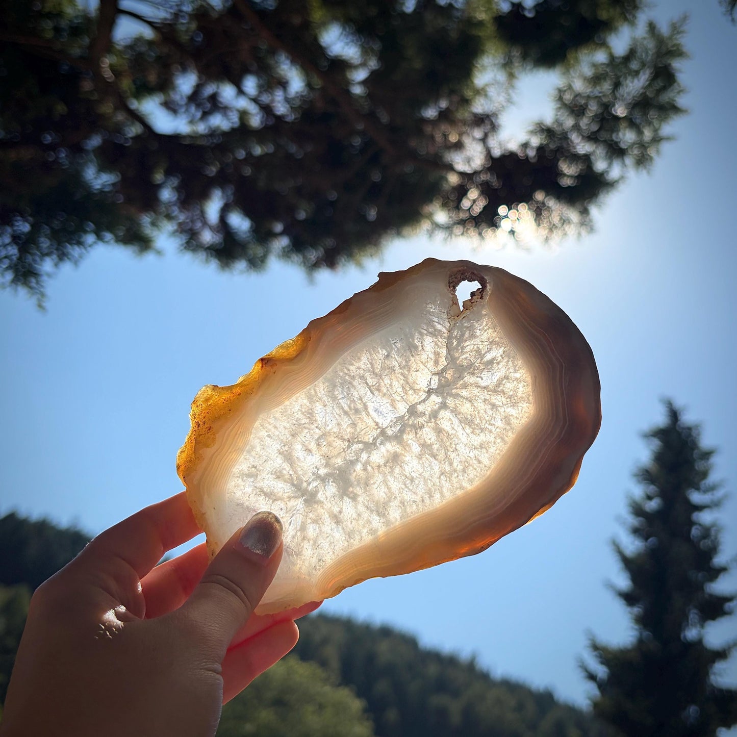 Agate Crystal Slice Set of 3 | Natural Banded  | Crystal Home Decor |  1.4kg #15
