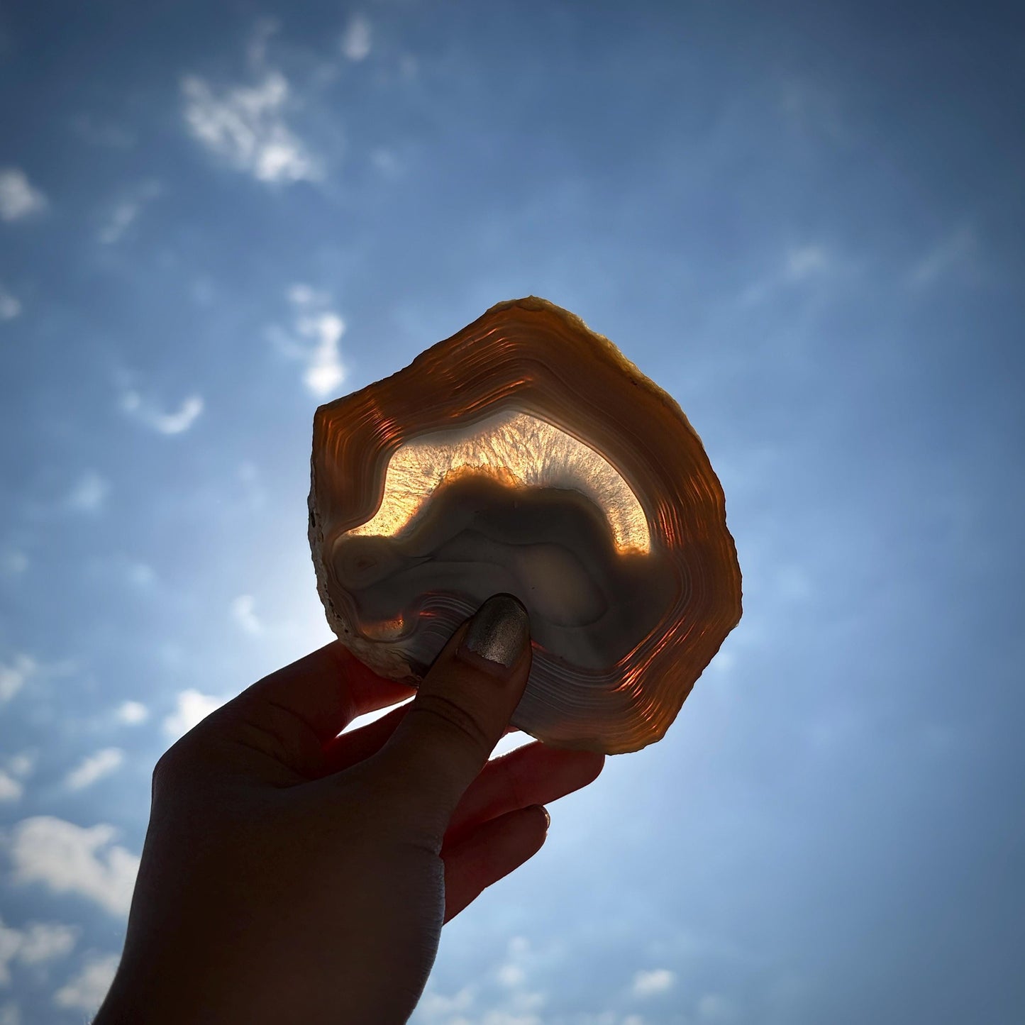 Agate Crystal Slice Set of 2 | Natural Banded  | Crystal Home Decor |  442g #7