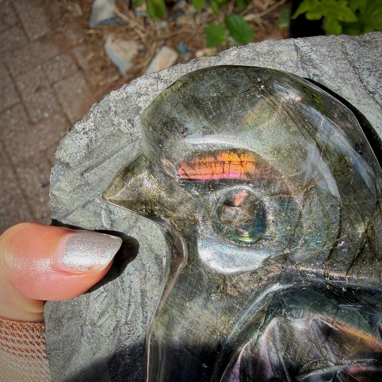 Labradorite Songbird Crystal Carving | Hand Carved Sculpture | Bird Lover Gift | 3.39kg