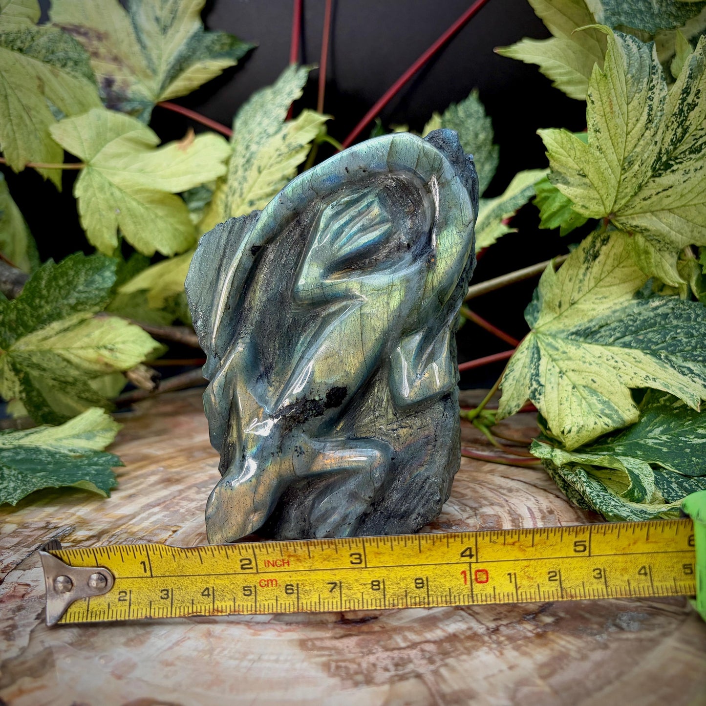 Labradorite Lizard Crystal Carving | Hand Carved Sculpture | Reptile Home Decor | 774g