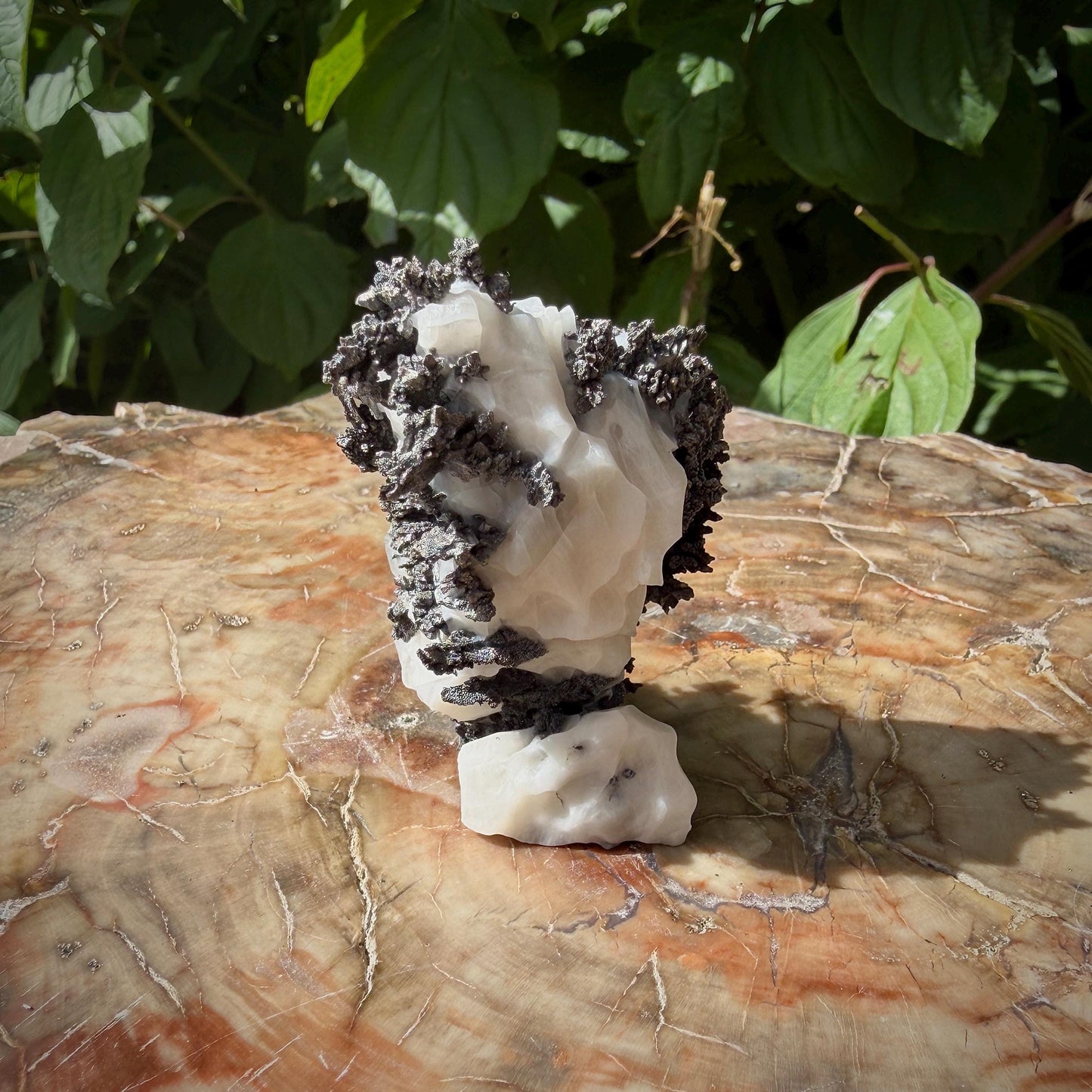 Native Silver on Calcite Matrix | Natural Mineral Specimen | Morocco (b6 #6)