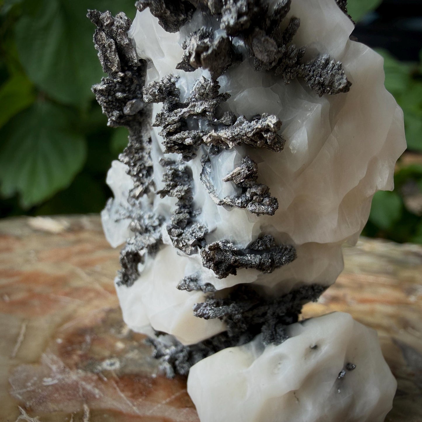 Native Silver on Calcite Matrix | Natural Mineral Specimen | Morocco (b6 #6)