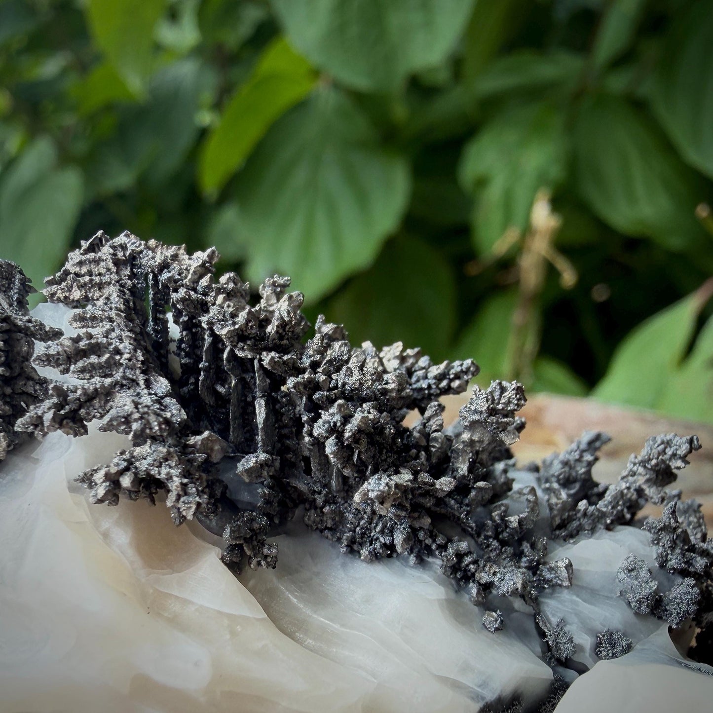 Native Silver on Calcite Matrix | Natural Mineral Specimen | Morocco (b6 #6)