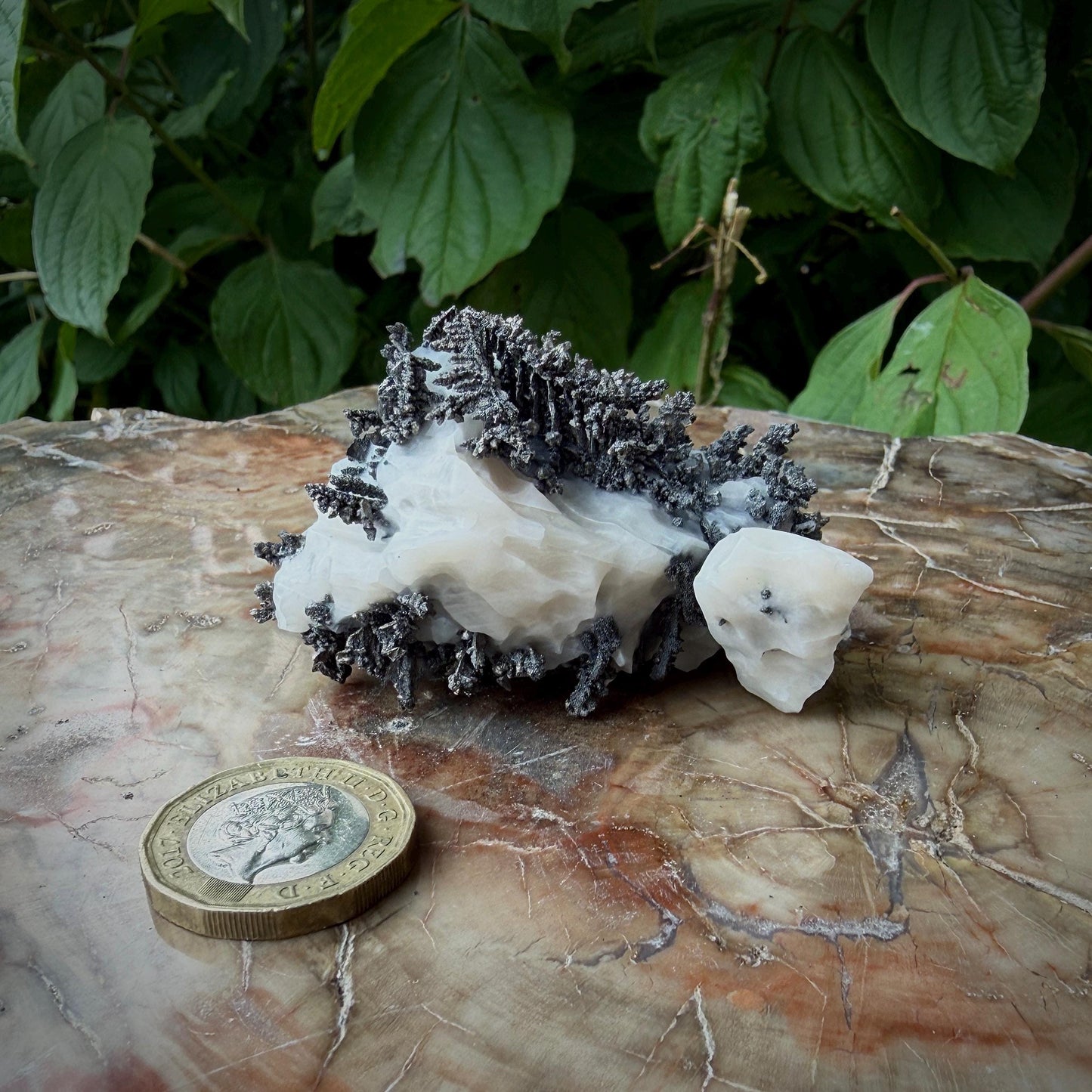 Native Silver on Calcite Matrix | Natural Mineral Specimen | Morocco (b6 #6)