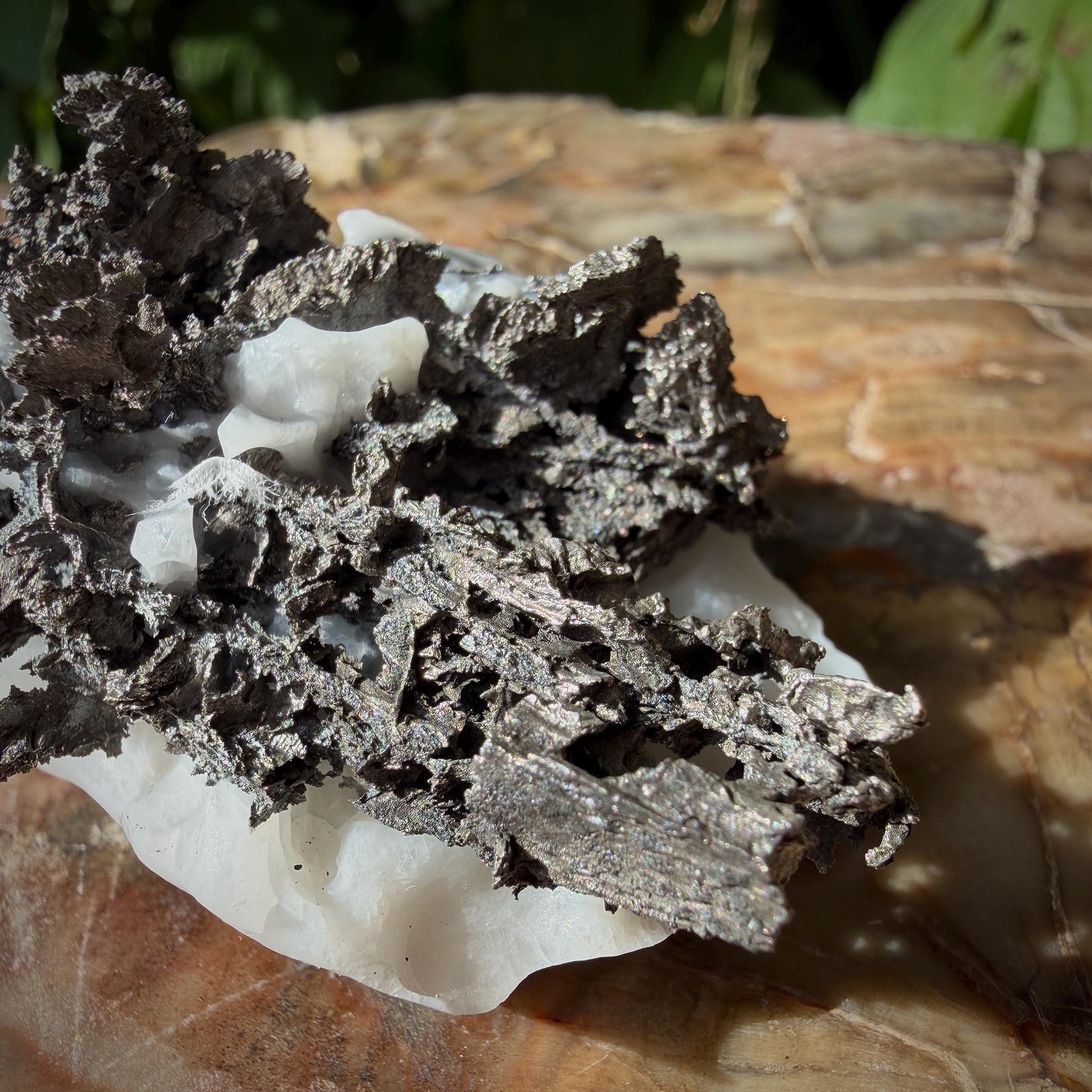 Native Silver on Calcite Matrix | Natural Mineral Specimen | Morocco (b6 #4)