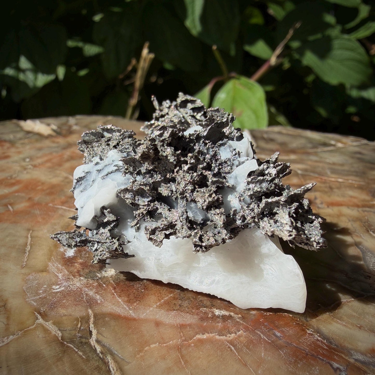Native Silver on Calcite Matrix | Natural Mineral Specimen | Morocco (b6 #4)