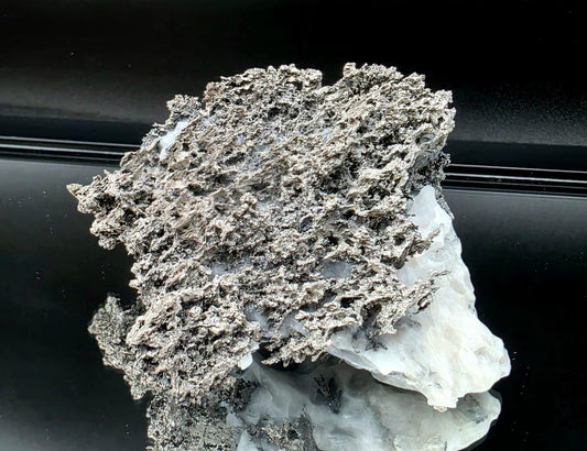 Natural native silver on calcite matrix | collectors mineral specimen (b6 #1)