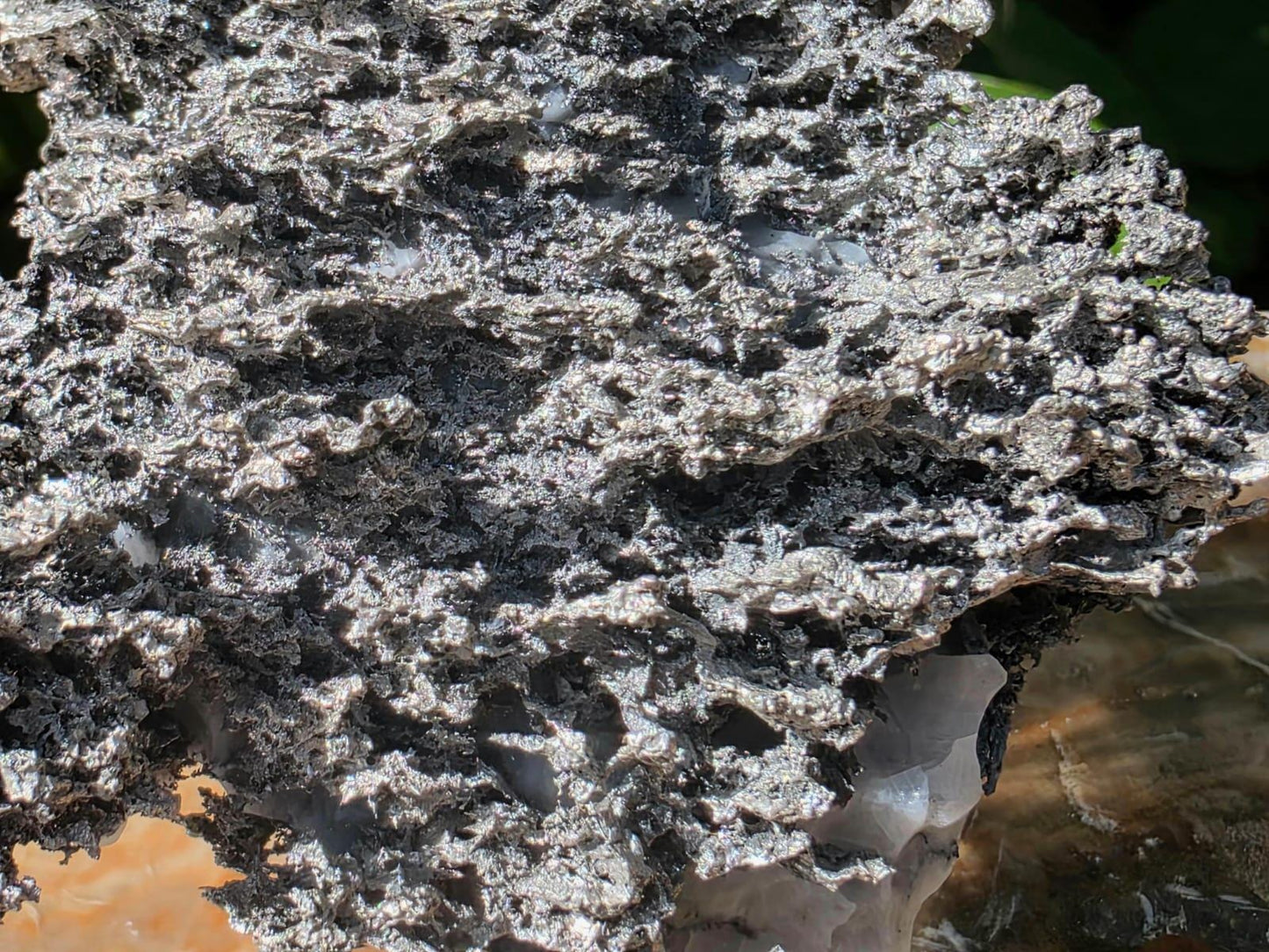 Natural native silver on calcite matrix | collectors mineral specimen (b6 #1)