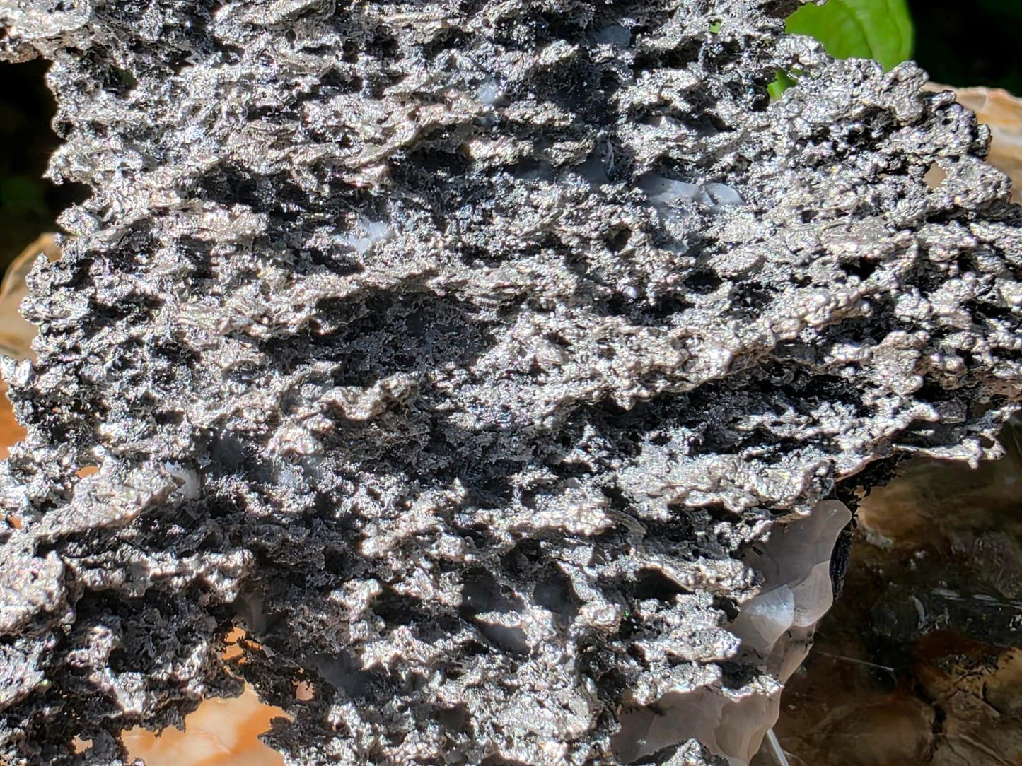 Natural native silver on calcite matrix | collectors mineral specimen (b6 #1)