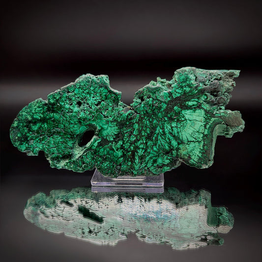 Floral Malachite Collector Specimen | Natural Banded Malachite Slice | 203g #5