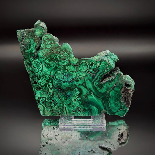 Floral Malachite Collector Specimen | Natural Banded Malachite Slice | 174g #9