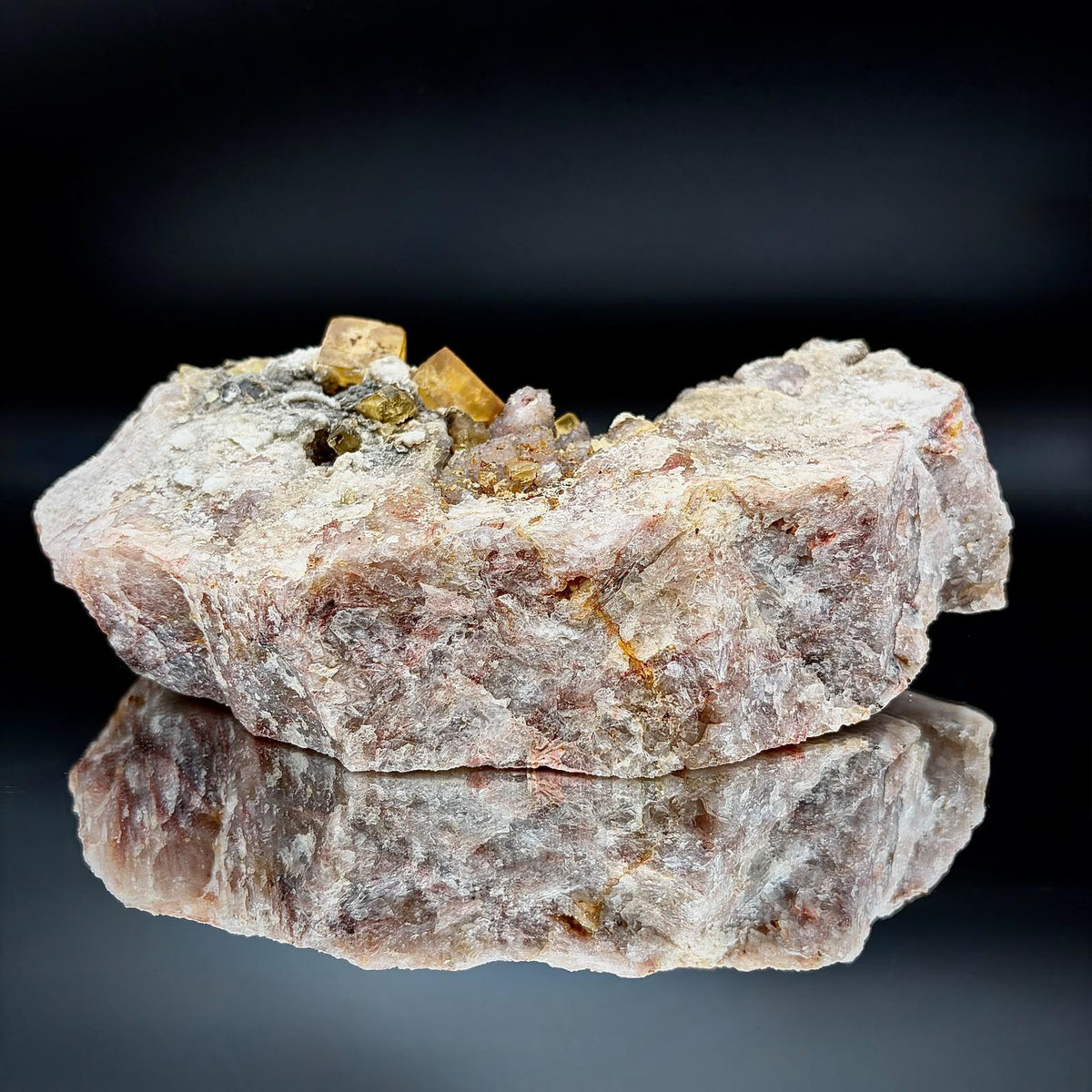 Large Golden Yellow Fluorite on Black Hematite Matrix | Collector Specimen (DP)