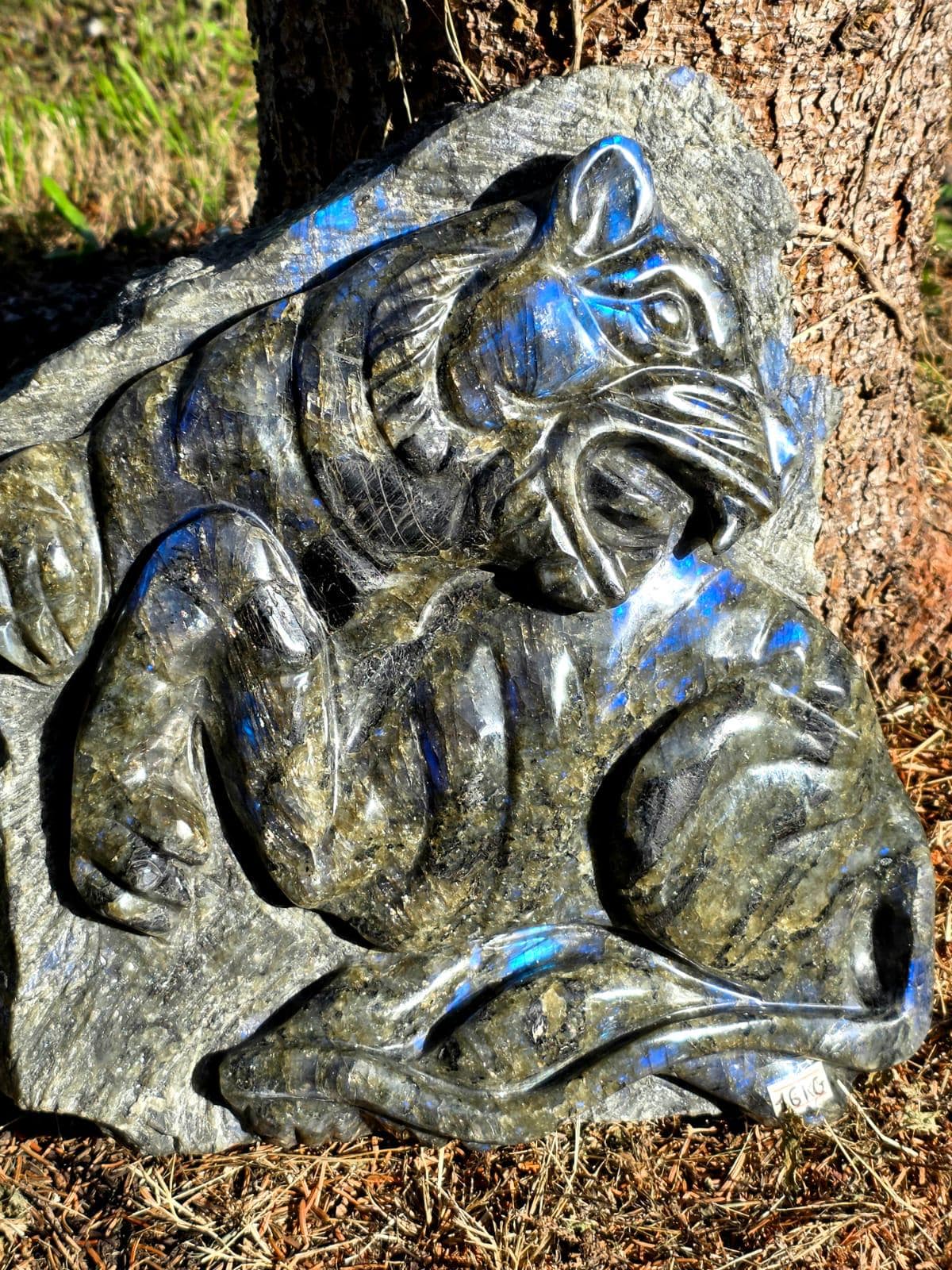 Large Labradorite Jaguar Crystal Carving  | 16kg