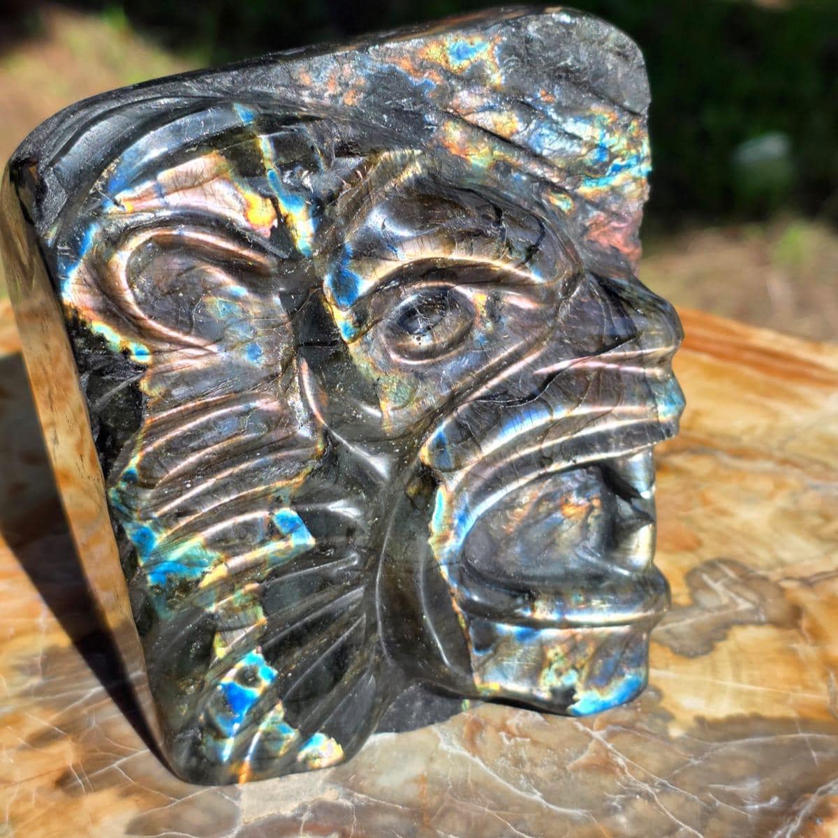 Rainbow Labradorite Lion Crystal Carving Freeform | 1.16kg