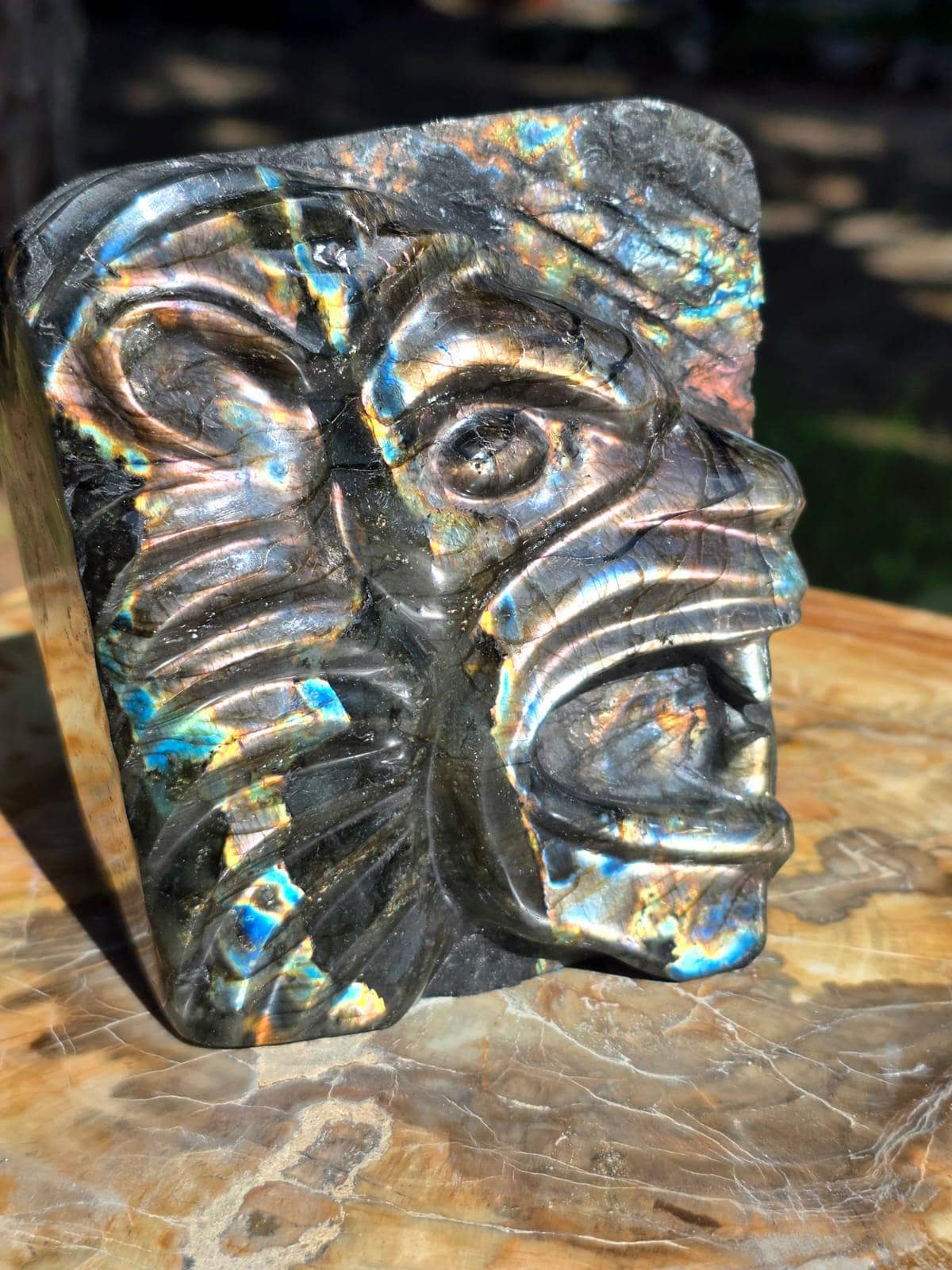 Rainbow Labradorite Lion Crystal Carving Freeform | 1.16kg
