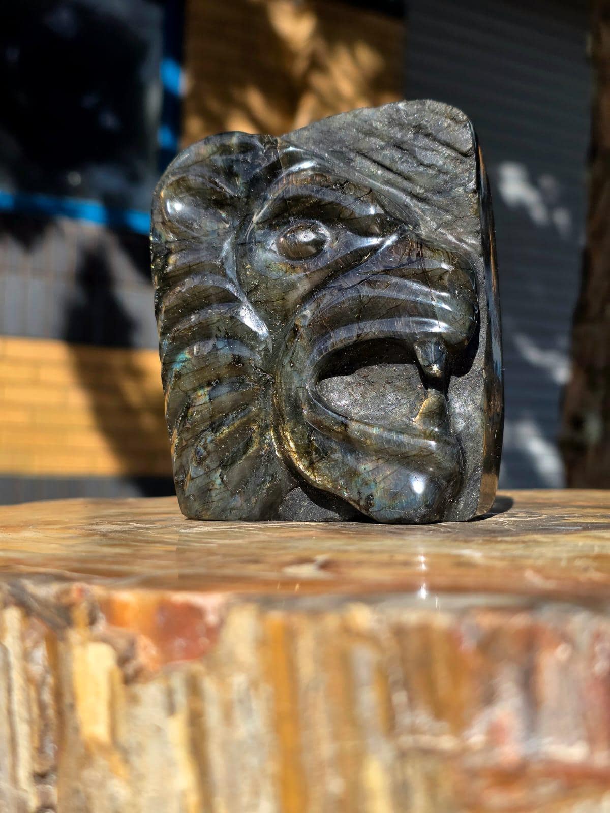 Rainbow Labradorite Lion Crystal Carving Freeform | 1.16kg