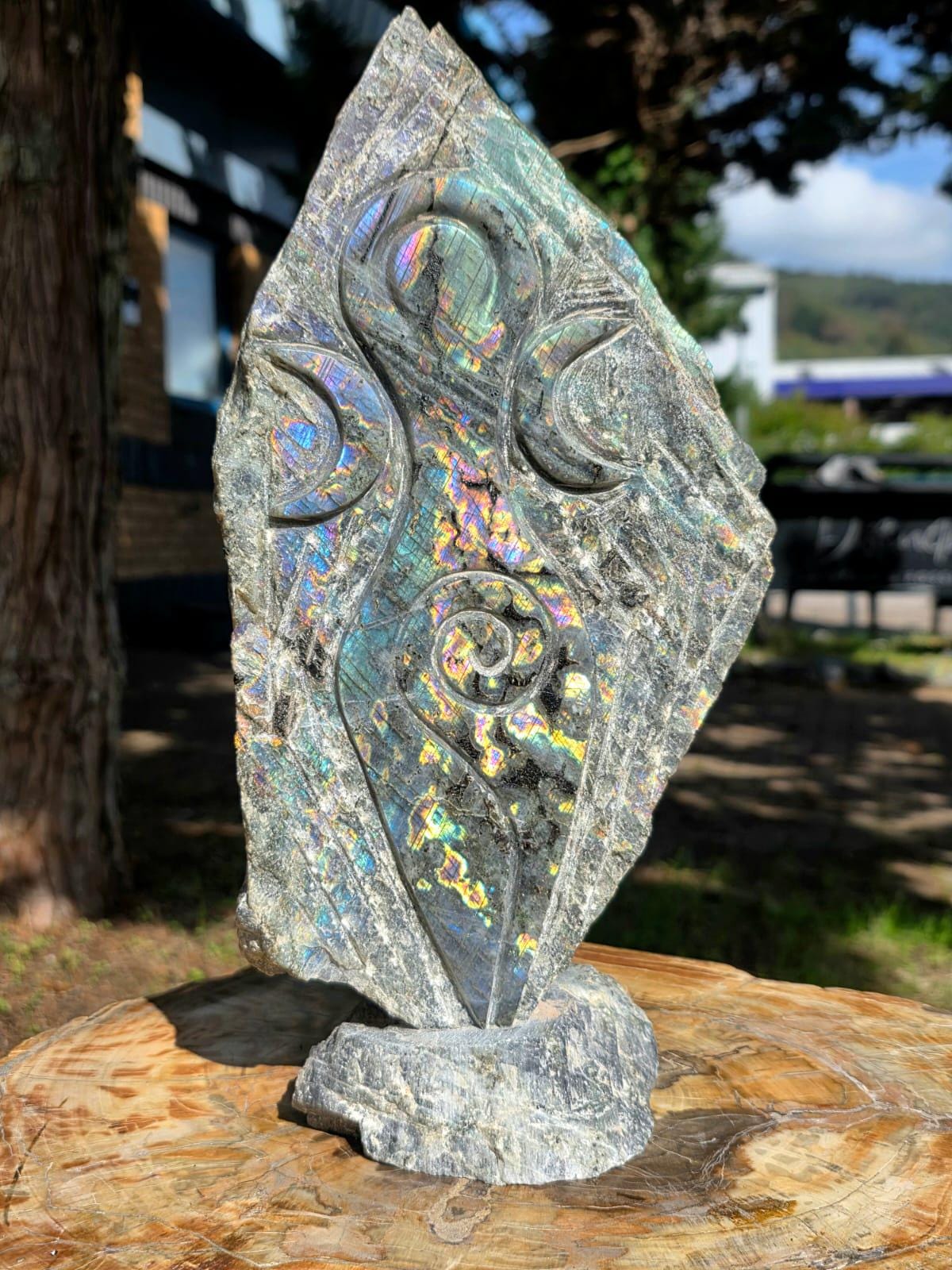 Large Rainbow Labradorite Moon Goddess Crystal Carving  | 4.27kg