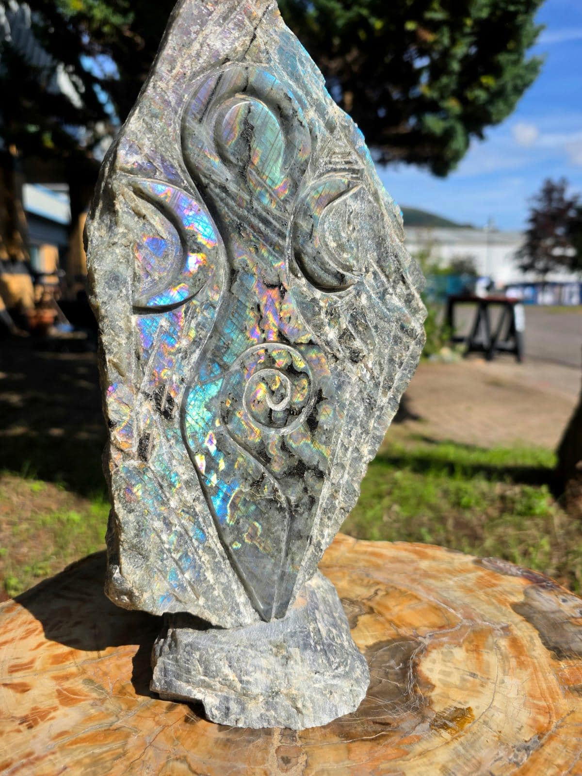 Large Rainbow Labradorite Moon Goddess Crystal Carving  | 4.27kg