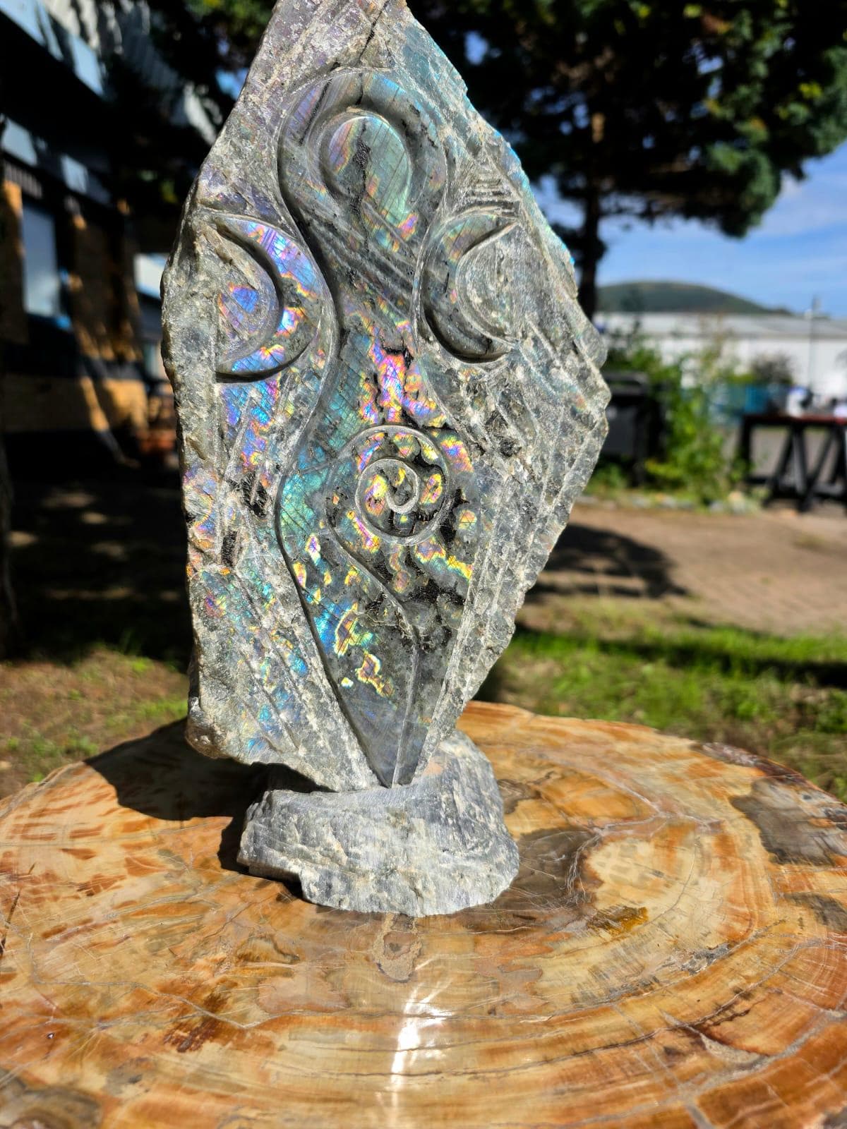 Large Rainbow Labradorite Moon Goddess Crystal Carving  | 4.27kg