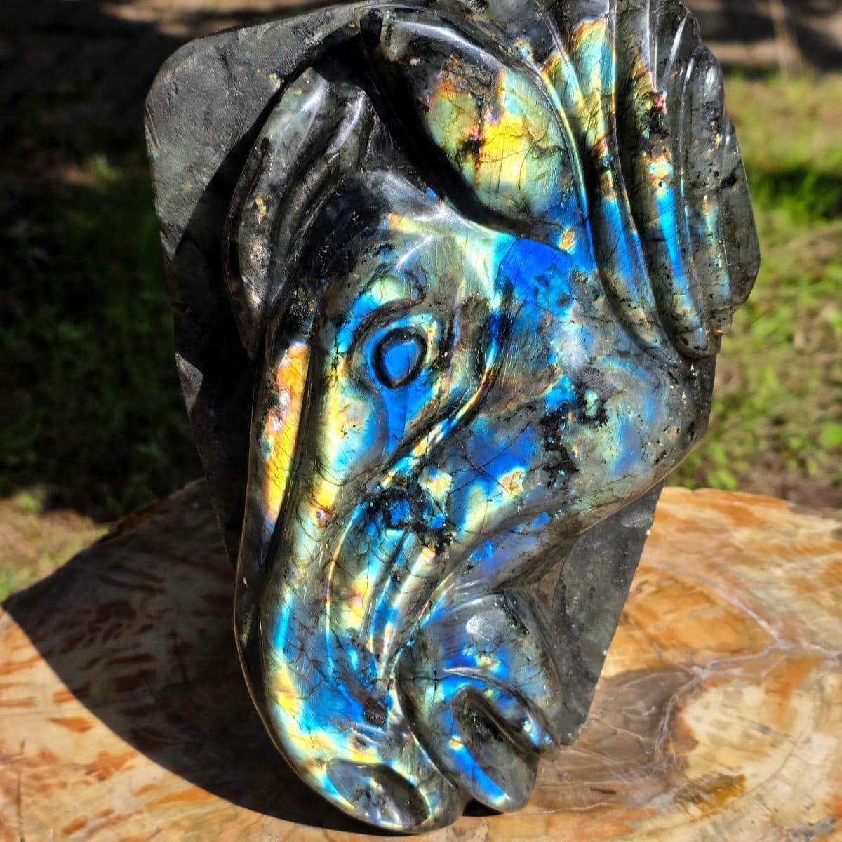 Large Labradorite Horse Crystal Carving  | 5.95kg Equestrian Gift