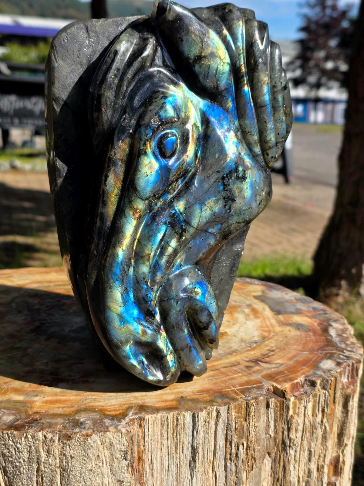 Large Labradorite Horse Crystal Carving  | 5.95kg Equestrian Gift