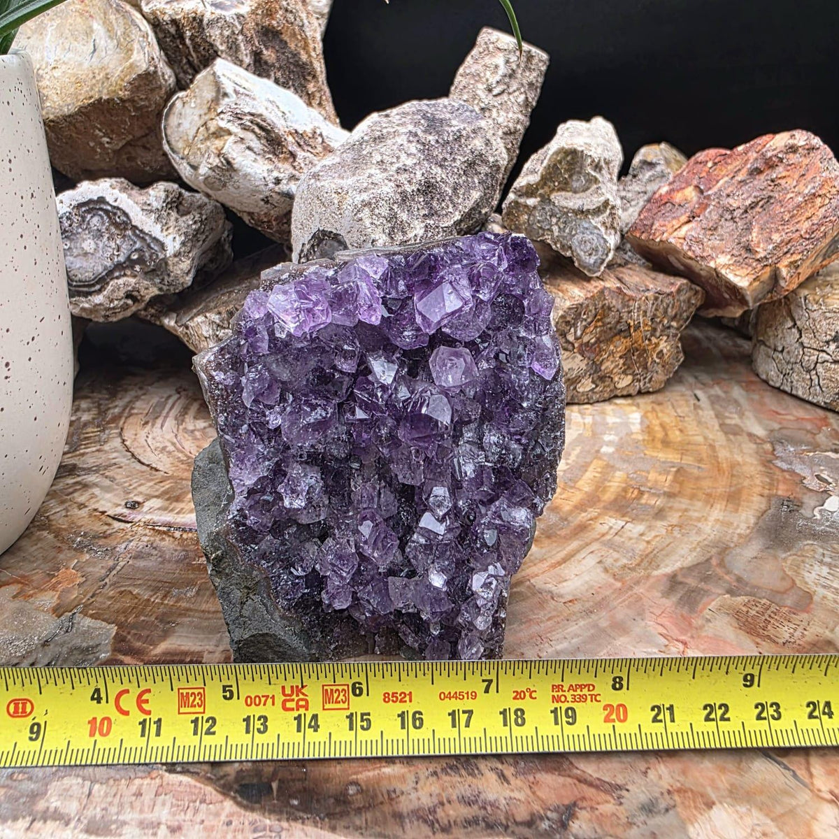 Amethyst Crystal Geode Cutbase | Freestanding Crystal Display | ACB7