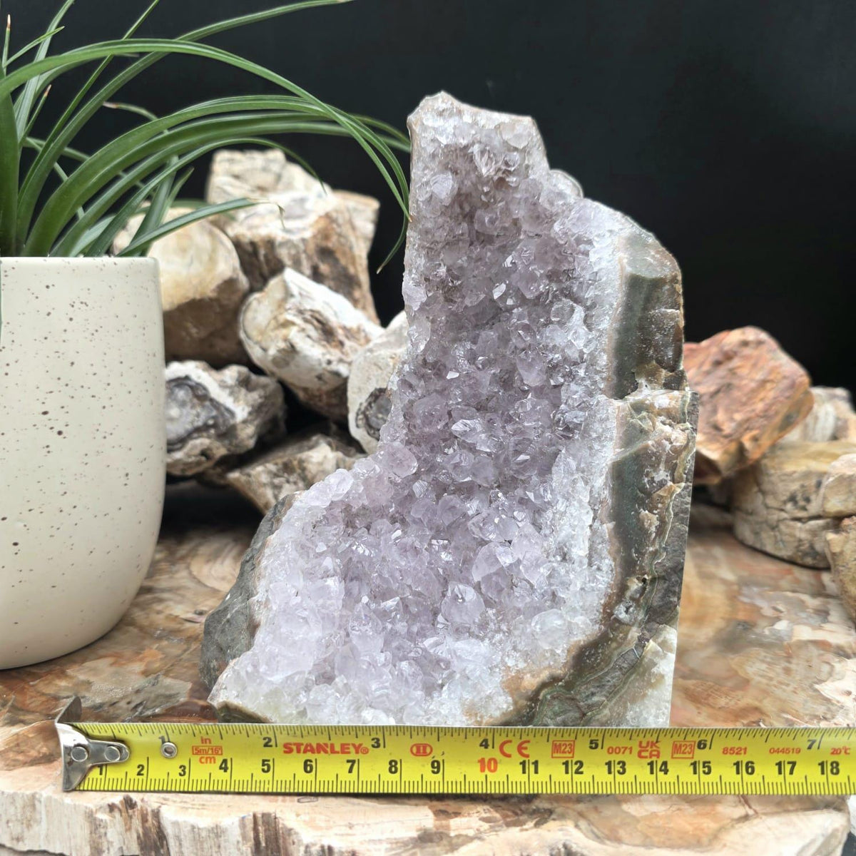 Large  Amethyst Crystal Geode Cutbase | Freestanding Crystal Display | ACB4