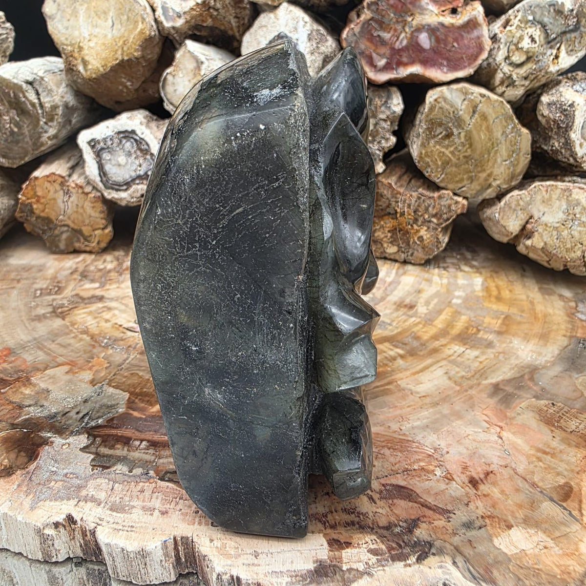 Labradorite Skull Freeform Crystal Carving | 1.8kg Unique Home Decor