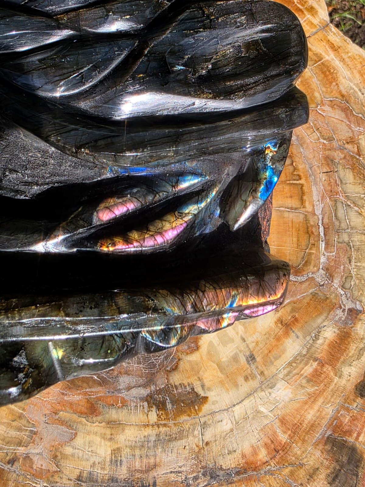 Large Labradorite Dragon Crystal Carving | 5.33kg Crystal Sculpture | Statement Home Decor