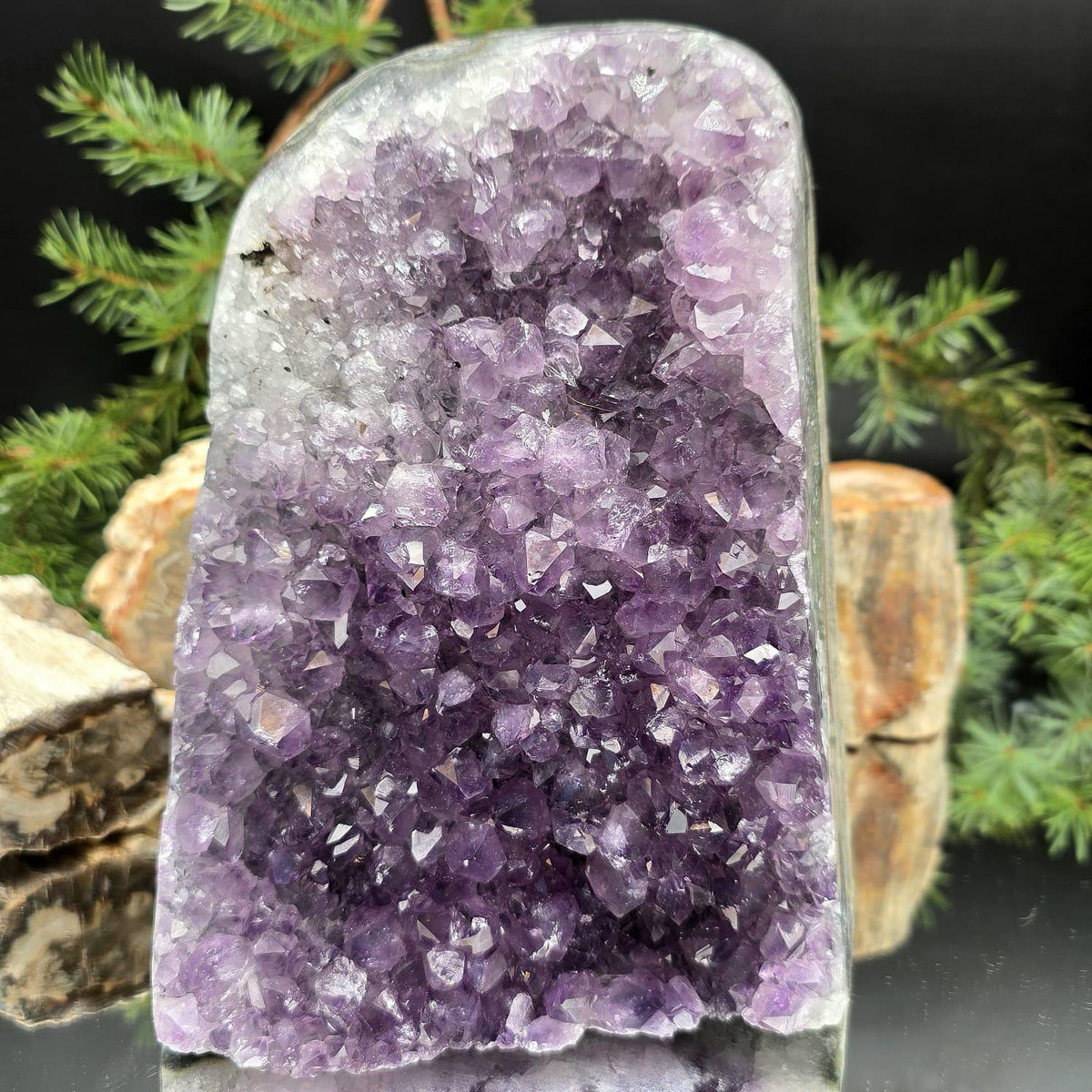 XL Uruguayan amethyst crystal geode cut base | amu-112