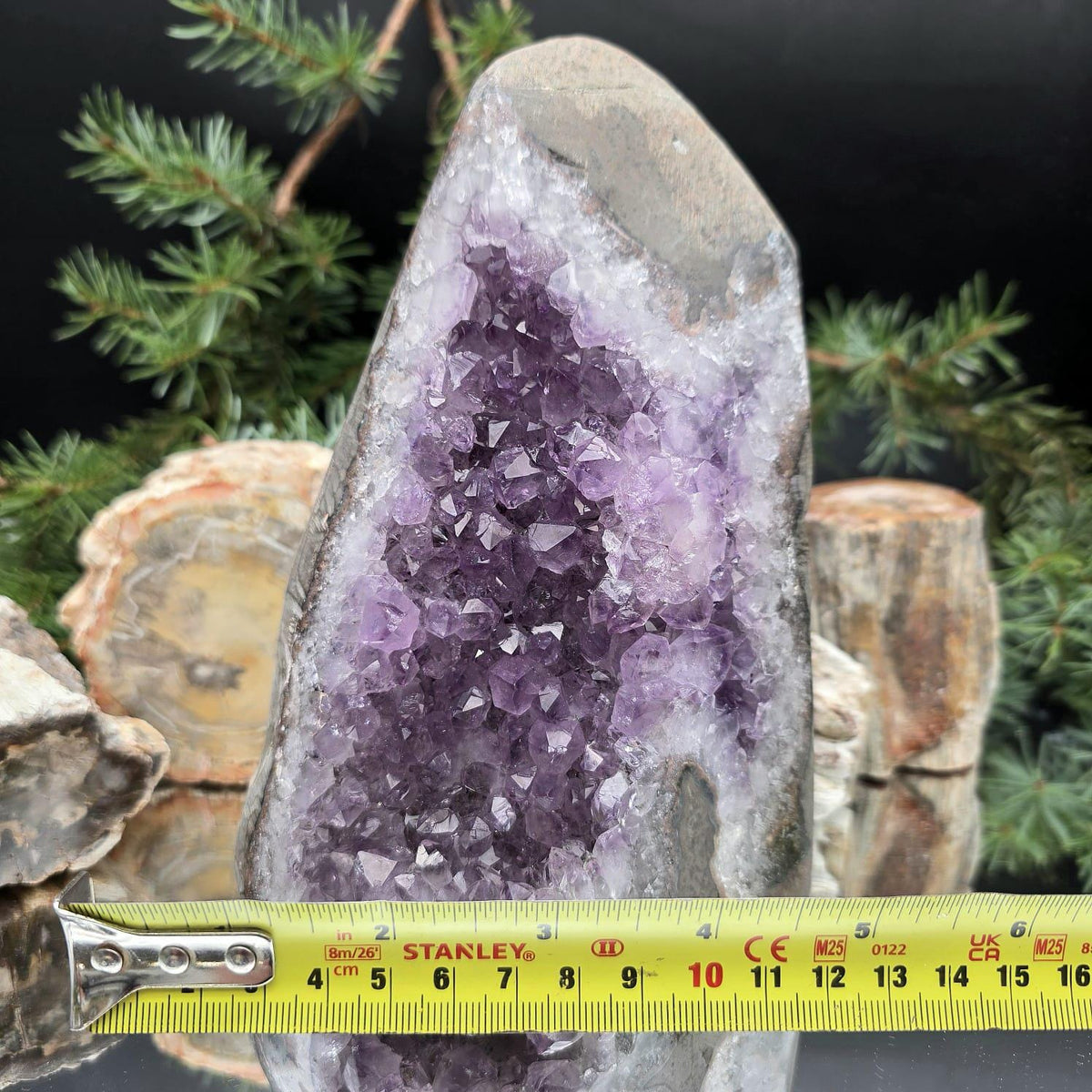 High-grade uruguayan amethyst crystal geode cut base | amu-77
